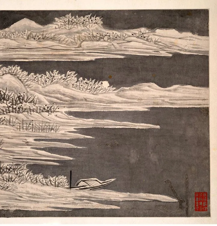 龚贤水墨山水《十二月令山水册》_09