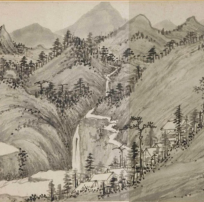 钱谷山水画《溪山深秀图》卷_10