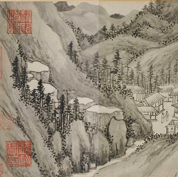 钱谷山水画《溪山深秀图》卷_02
