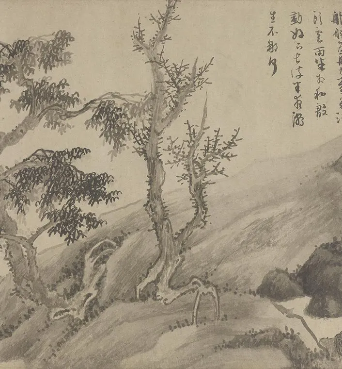 元吴镇水墨画《渔父图卷》_18