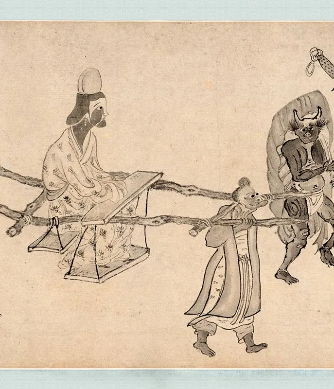 钱谷《钟馗移家图》卷_07