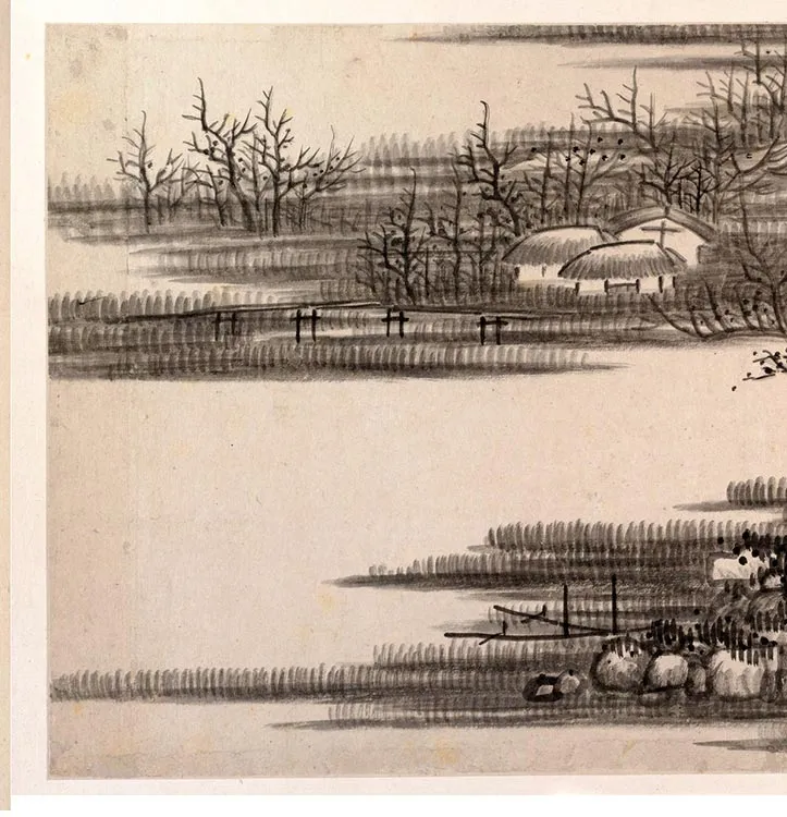龚贤水墨山水《十二月令山水册》_10