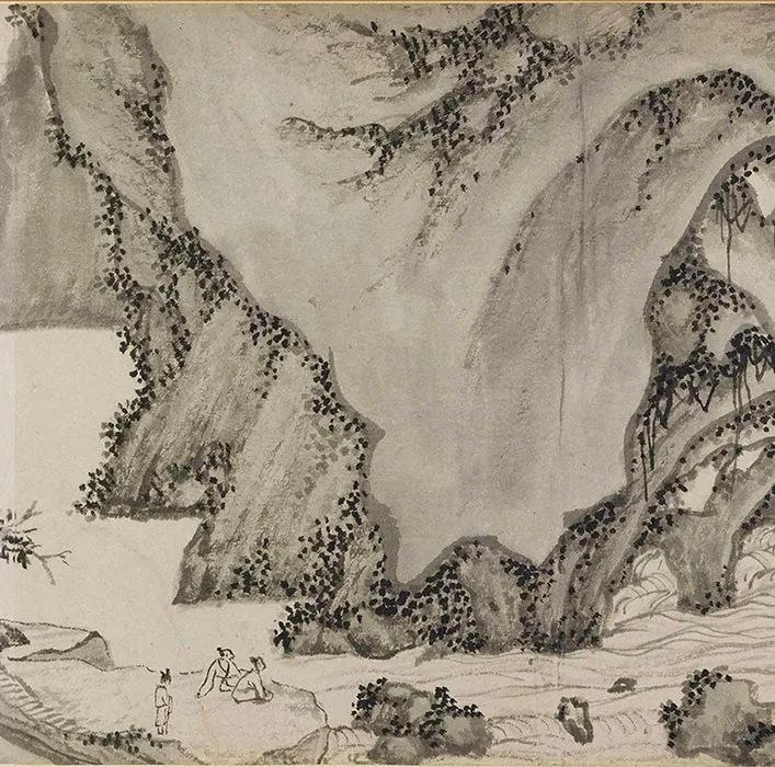 钱谷山水画《溪山深秀图》卷_08