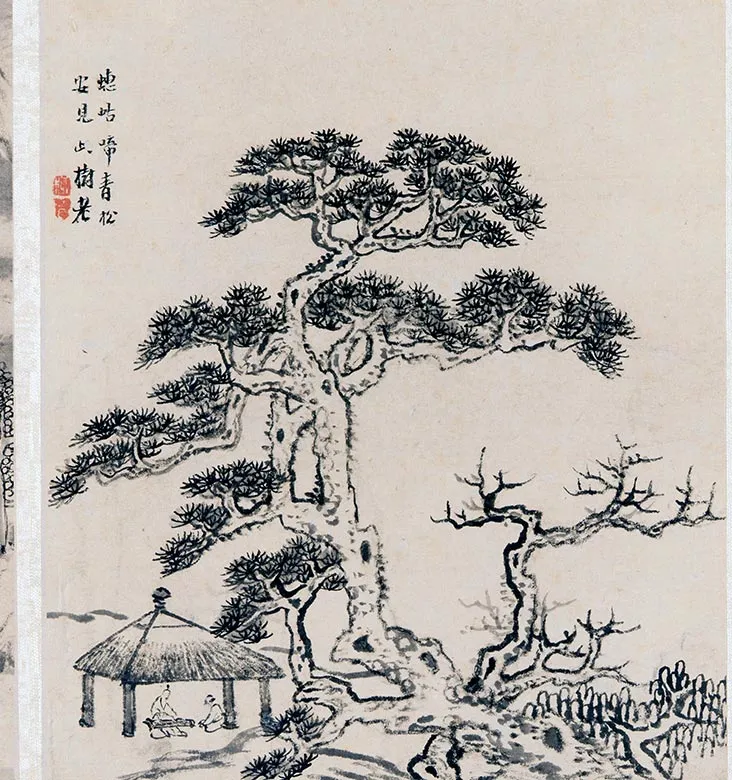 柳堉水墨山水画《唐人诗意图册》_09