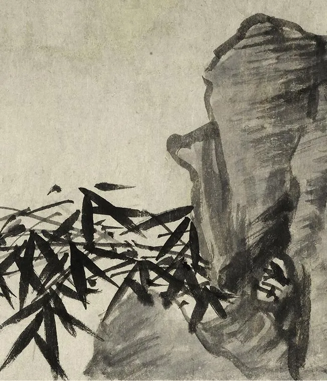 吴镇水墨竹谱图卷_15