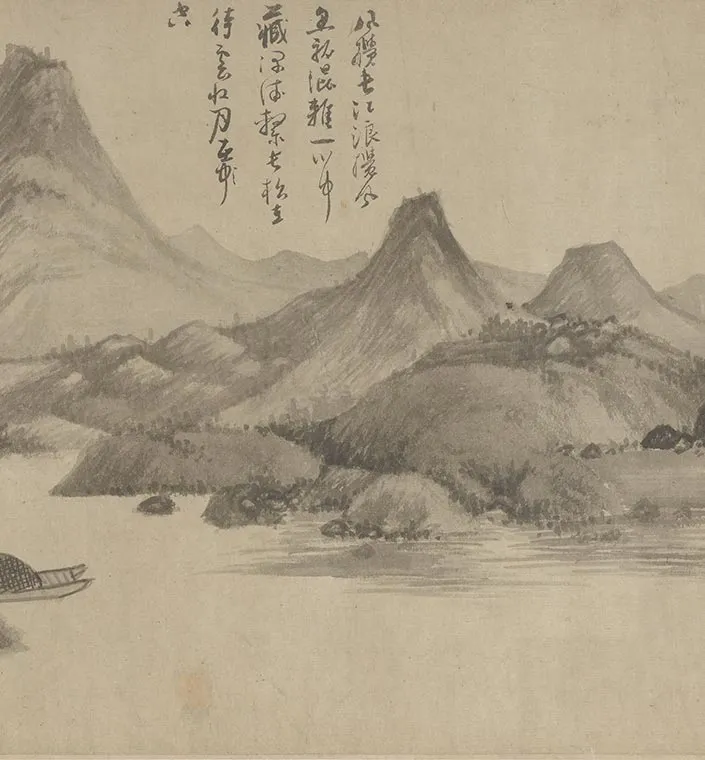 元吴镇水墨画《渔父图卷》_21