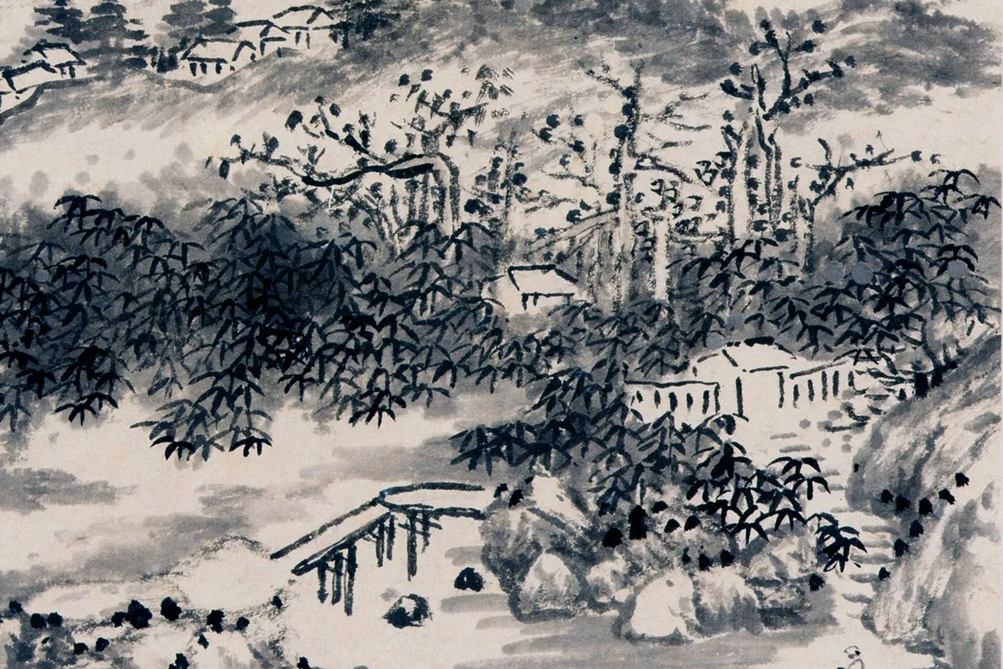 柳堉水墨山水画《唐人诗意图册》 - 国画作品高清大图下载- 集古作网
