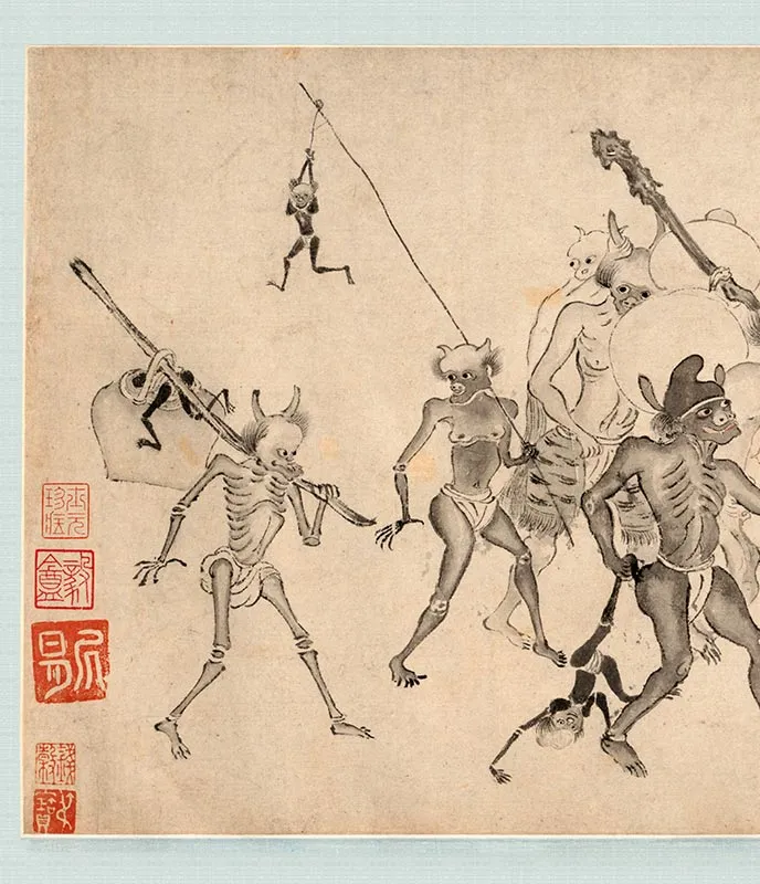 钱谷《钟馗移家图》卷_04