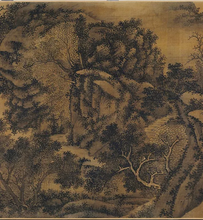 吴镇山水画《夏山欲雨图》卷_10
