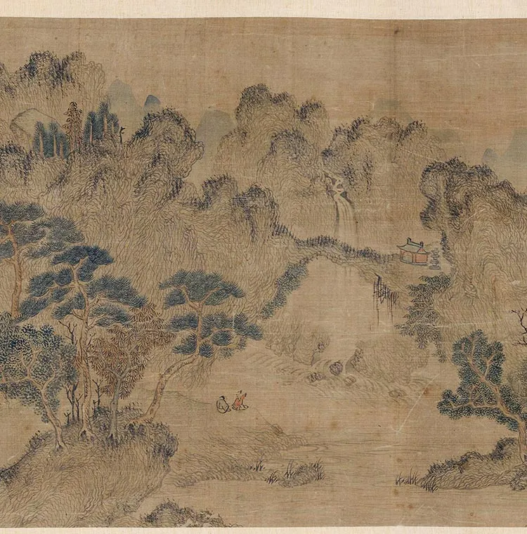 传元王蒙《溪山无尽图卷》_16