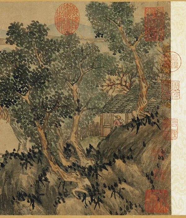 元吴镇画山水卷_12