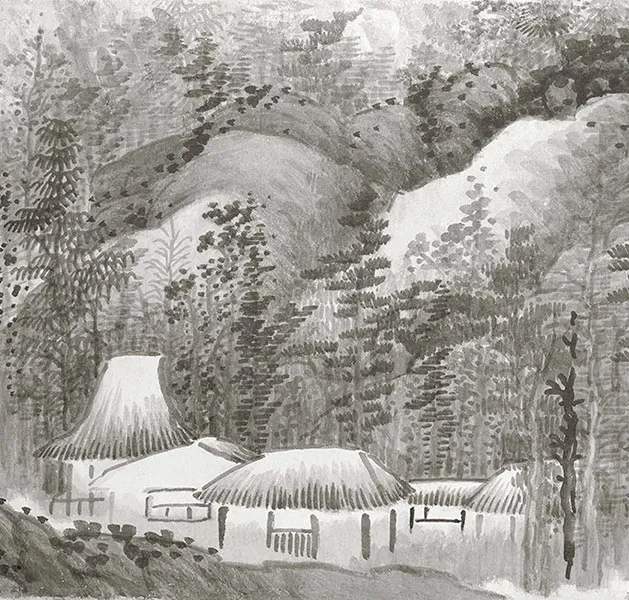 龚贤赠长翁山水卷_18