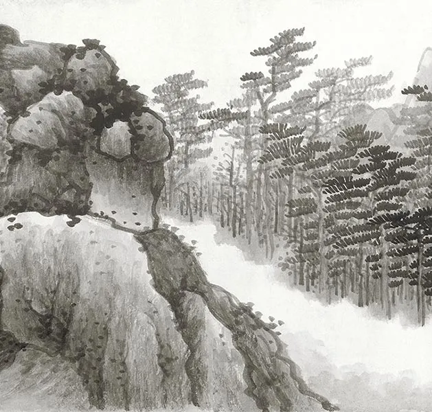 龚贤赠长翁山水卷_31