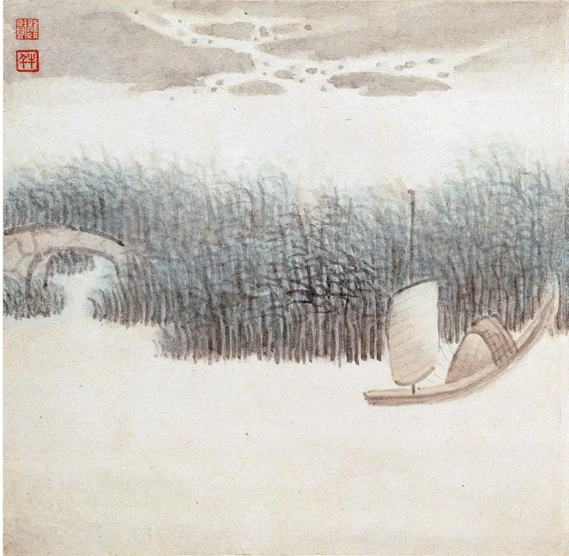 龚贤《山水八段图卷》_03