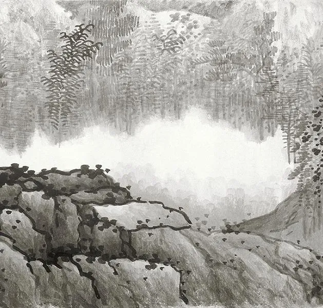 龚贤赠长翁山水卷_17