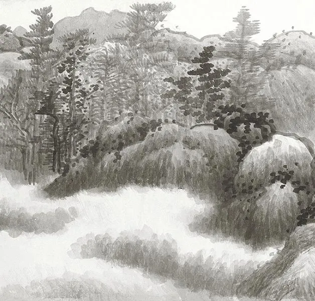 龚贤赠长翁山水卷_12