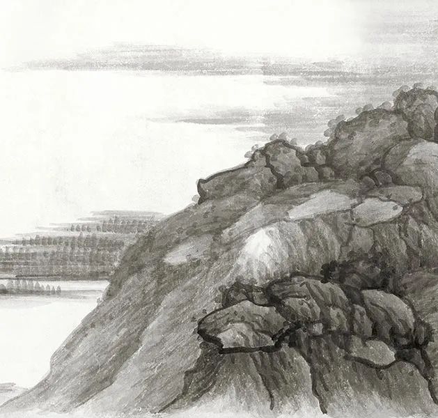 龚贤赠长翁山水卷_15