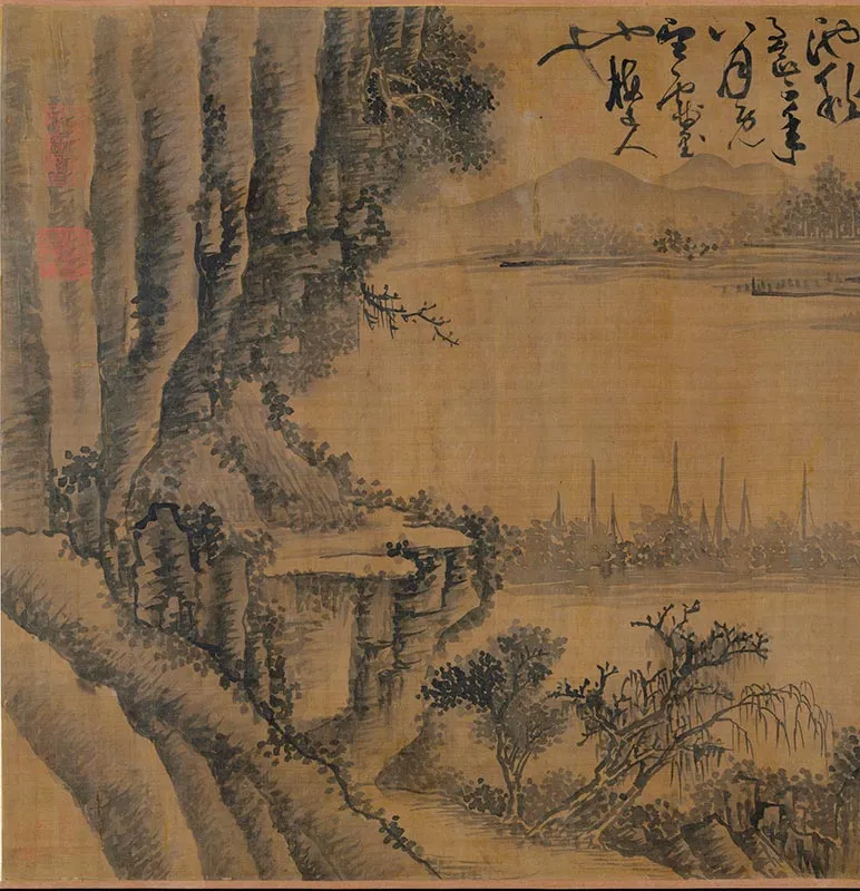 元吴镇山水卷_01