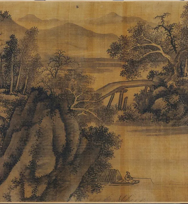 吴镇山水画《夏山欲雨图》卷_11