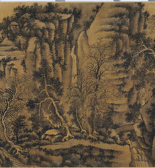 吴镇山水画《夏山欲雨图》卷_06