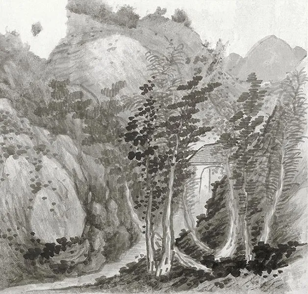 龚贤赠长翁山水卷_38