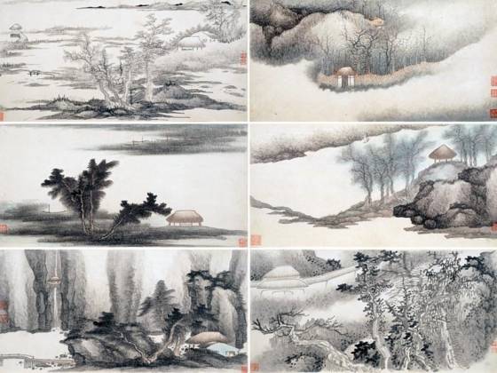 龚贤《山水八段图卷》册