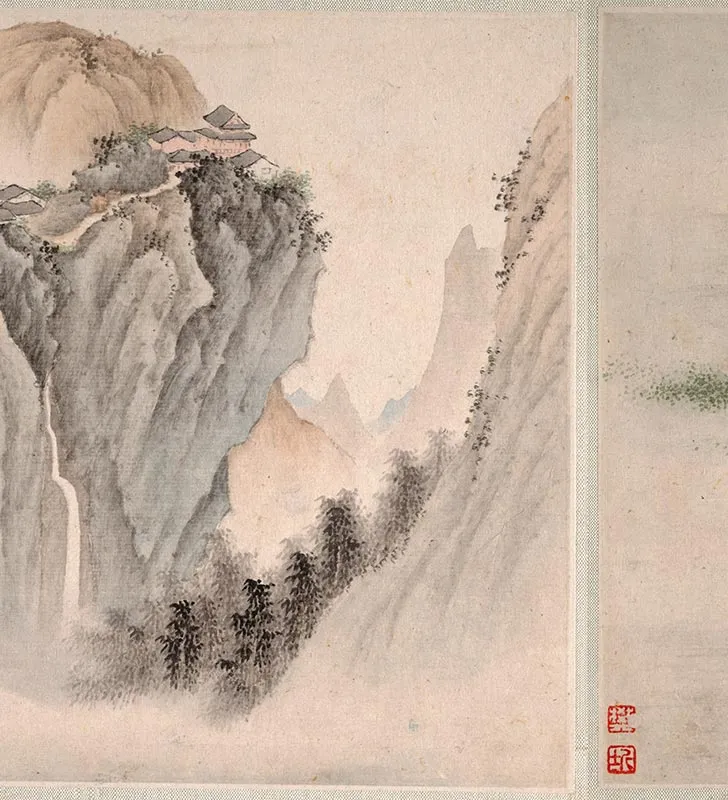 樊圻为玉翁画山水册_07