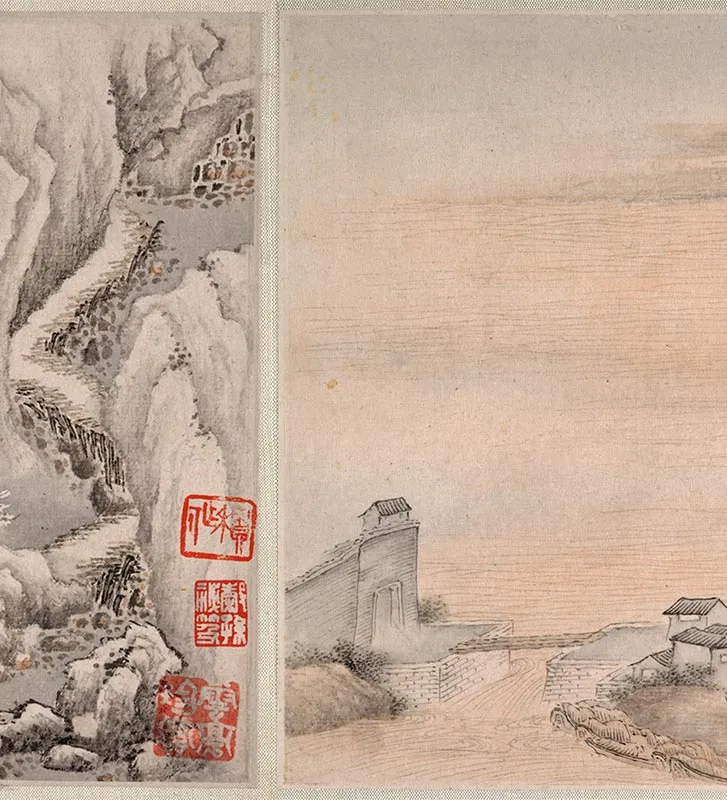 樊圻为玉翁画山水册_02