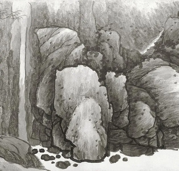 龚贤赠长翁山水卷_25
