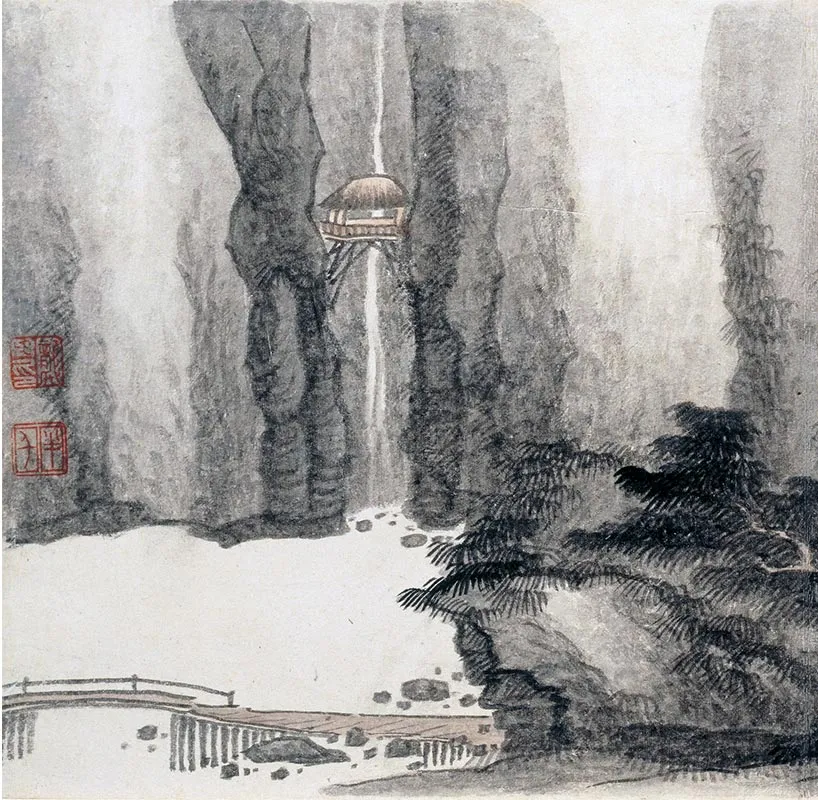 龚贤《山水八段图卷》_05