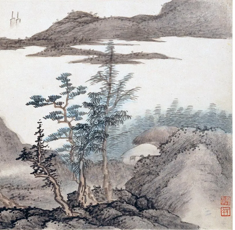 龚贤《山水八段图卷》_02