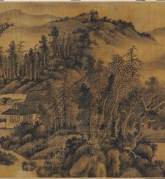 吴镇山水画《夏山欲雨图》卷_08