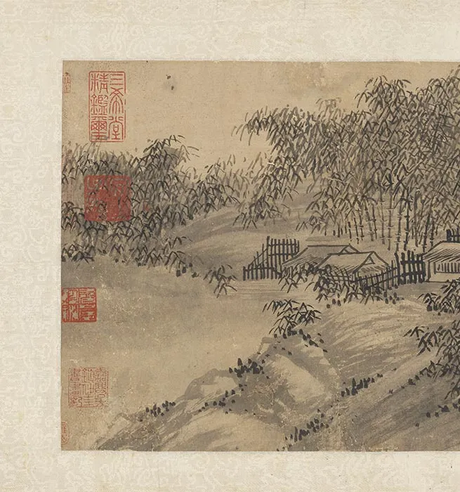 元人合笔陶九成竹居诗画卷_23