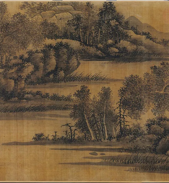 吴镇山水画《夏山欲雨图》卷_12