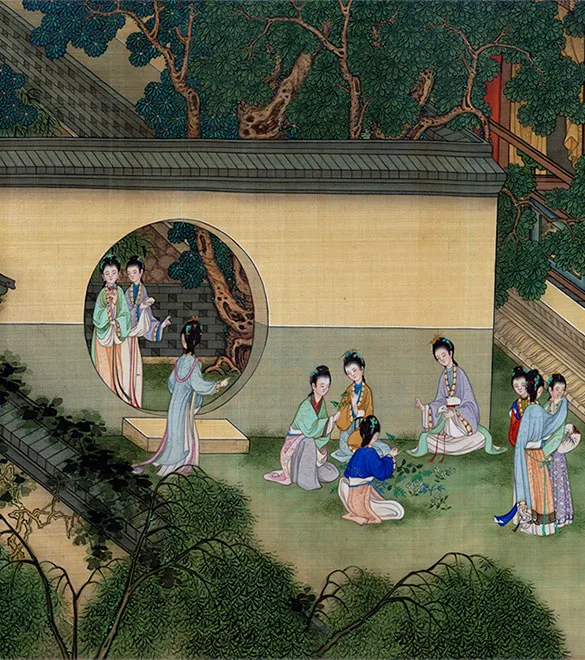 清冷枚《仿仇英汉宫春晓图》卷_06