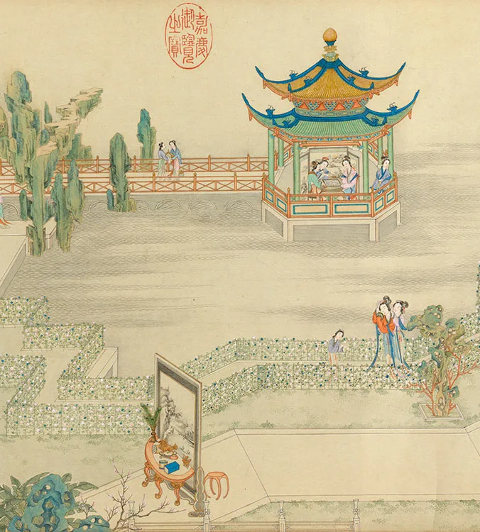 丁观鹏《仿仇英汉宫春晓图》卷_20