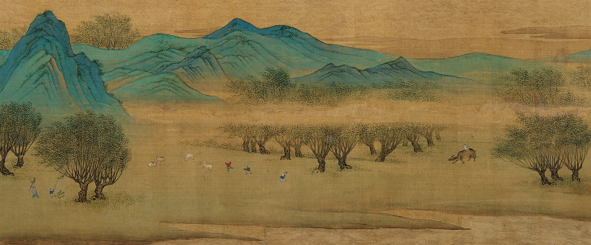 明仇英清明上河图卷村郊风光