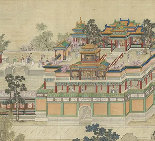 清院本汉宫春晓图长卷_28