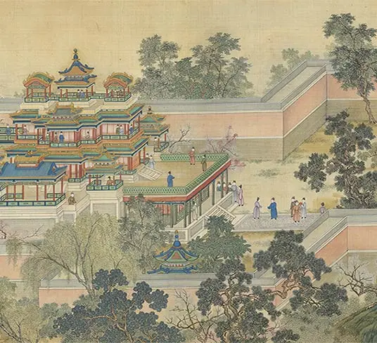 清院本汉宫春晓图长卷_42