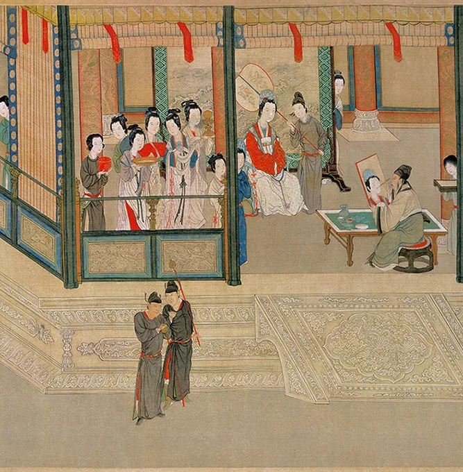 明仇英汉宫春晓图卷_04