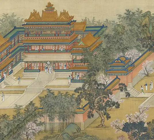 清院本汉宫春晓图长卷_34