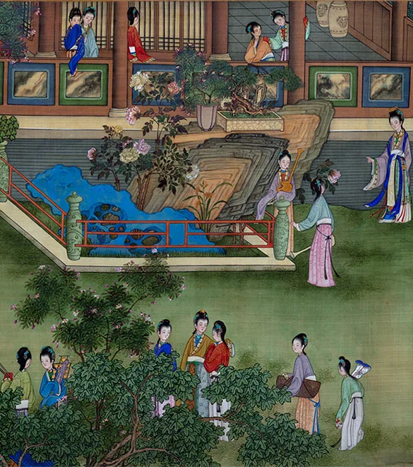 清冷枚《仿仇英汉宫春晓图》卷_18