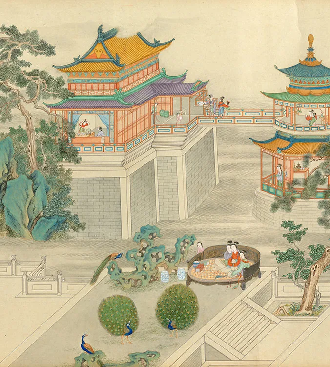 丁观鹏《仿仇英汉宫春晓图》卷_13