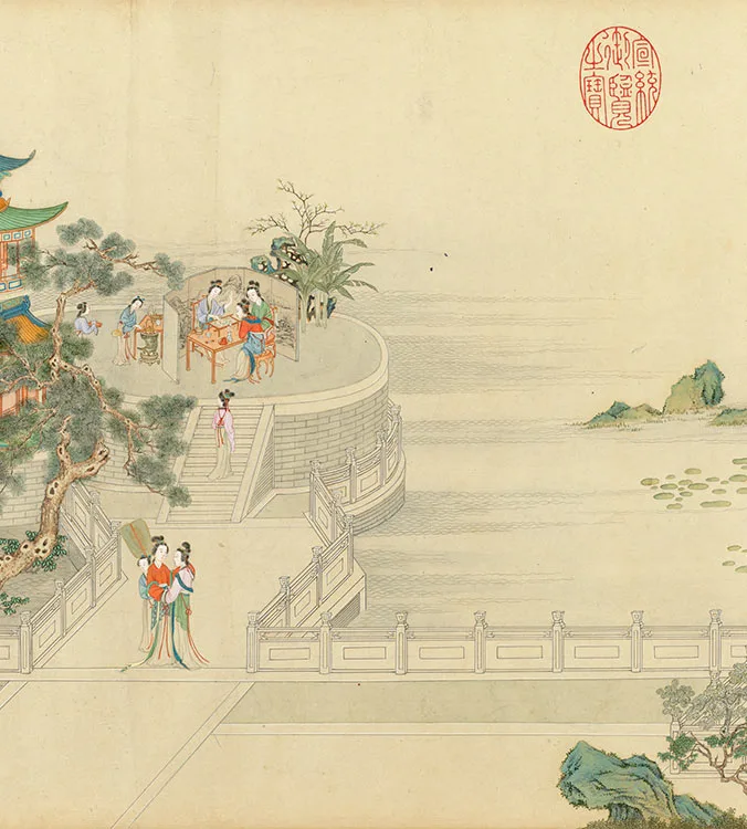 丁观鹏《仿仇英汉宫春晓图》卷_14