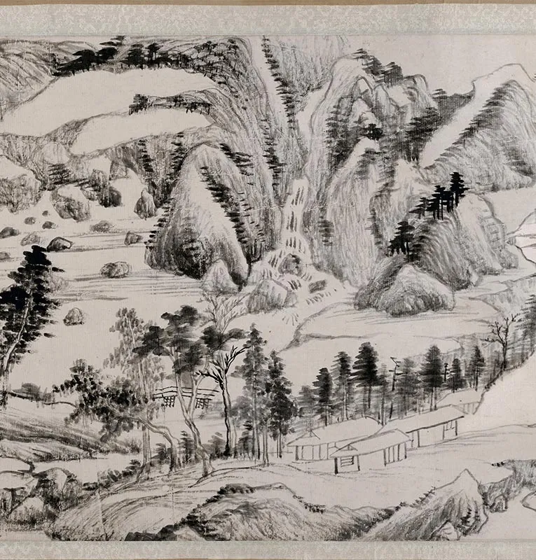 董其昌水墨山水画《荆溪招隐图》全卷_14