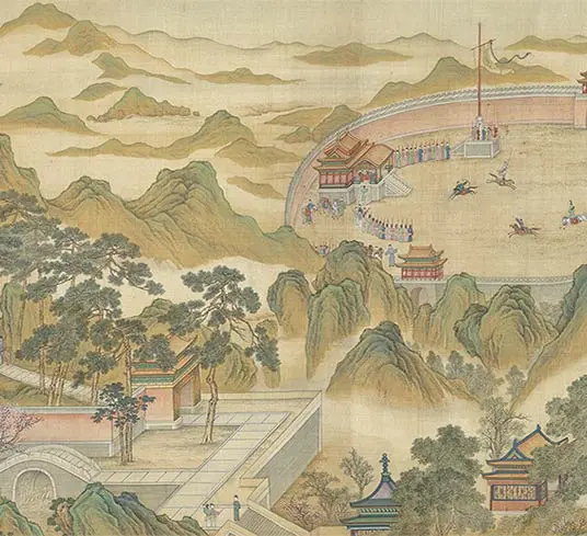 清院本汉宫春晓图长卷_08