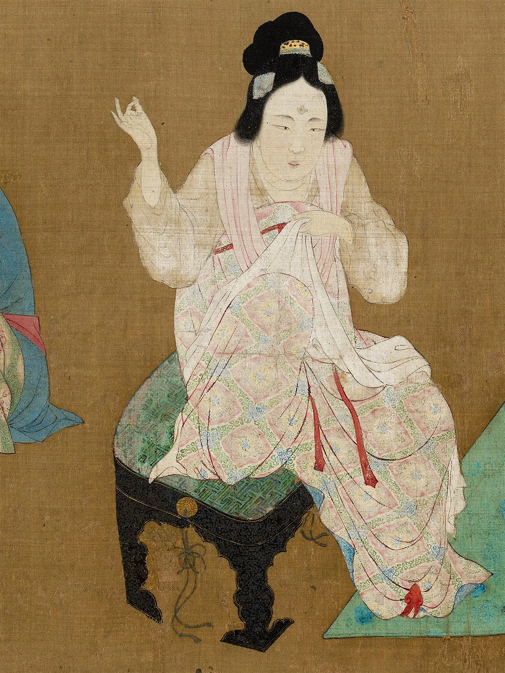 张萱《捣练图》高清大图局部