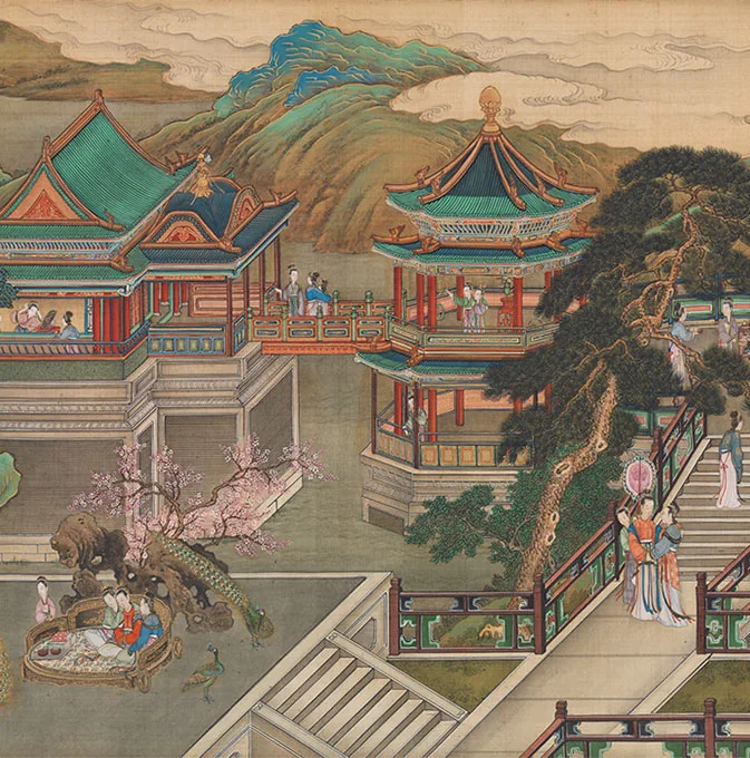 清院本汉宫春晓图_14