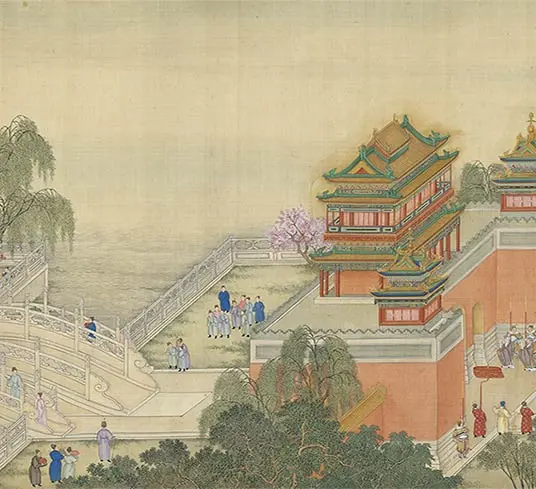 清院本汉宫春晓图长卷_47