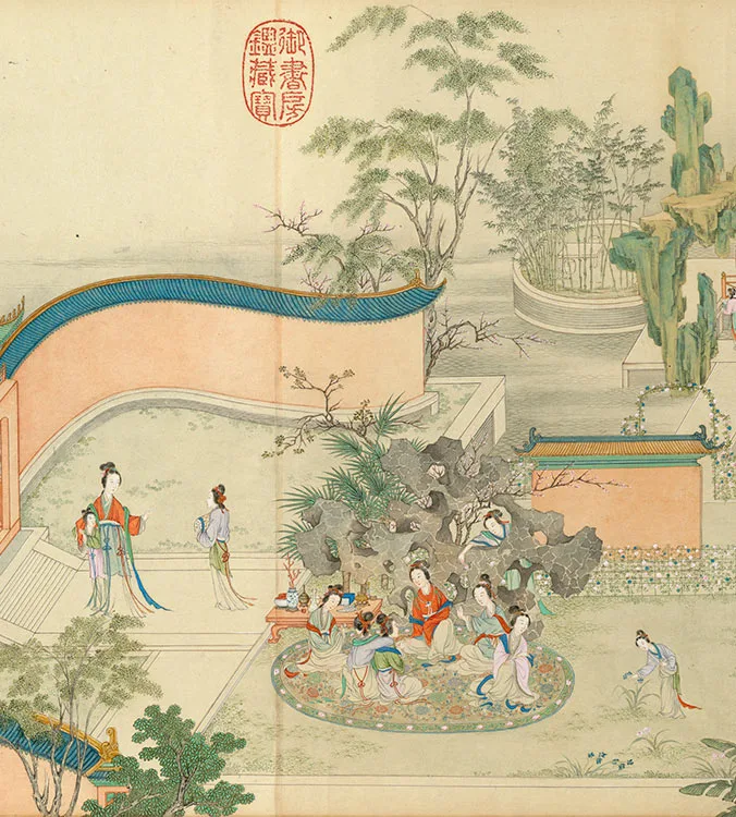 丁观鹏《仿仇英汉宫春晓图》卷_19